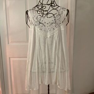 Lace Embroidered Detail Boho Peasant Top Plus Size 1X
